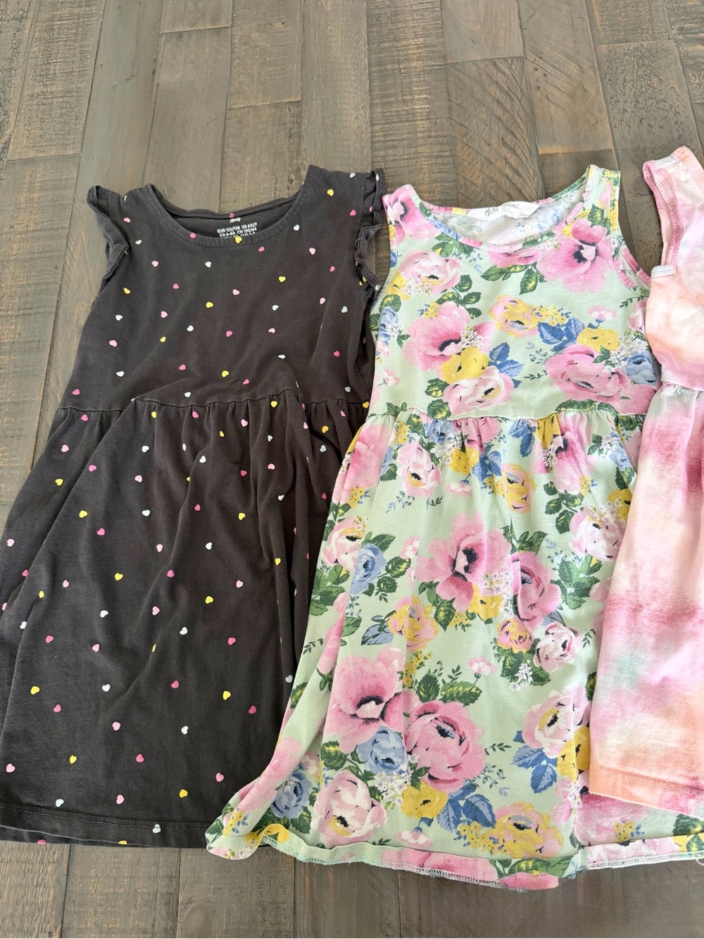 H&M CARTERS Girls Dresses Lot 3pc Summer Casual Floral Tie Dye Black Sz 6 - Picture 5 of 6